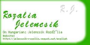 rozalia jelencsik business card